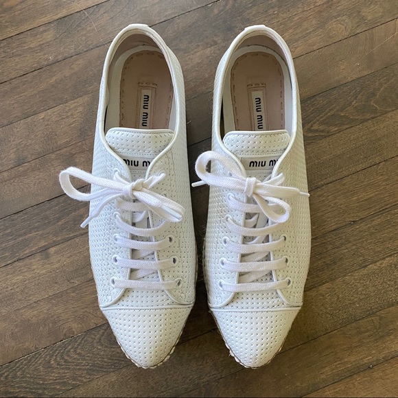 *Like New!*MIU MIU Platform Perforated Espadrilles - Picture 2 of 6